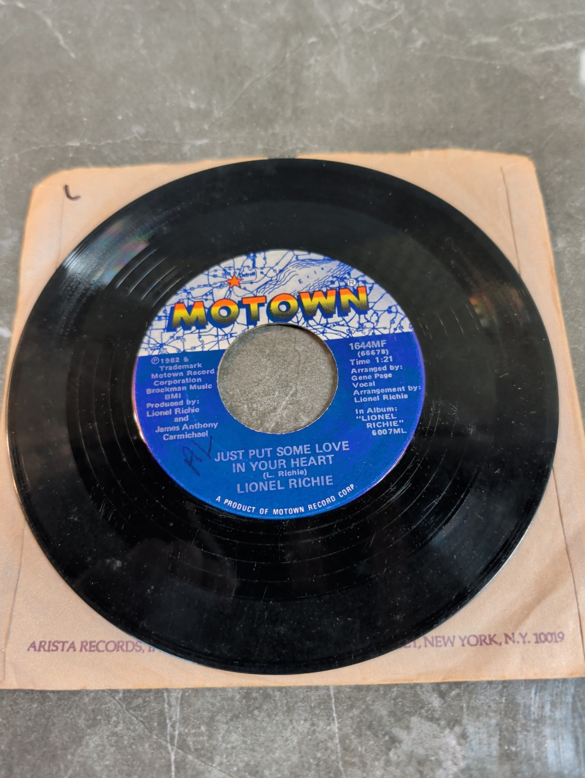 Lionel Richie "Just put some love in your heart/Truly" 45RPM GOOD+ F111