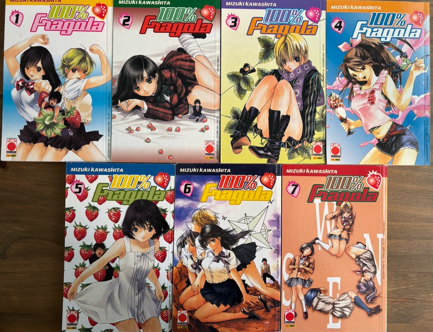 Planet Manga 100% Fragola volumi 1-7 manga italiano Mizuki Kawashita 2004
