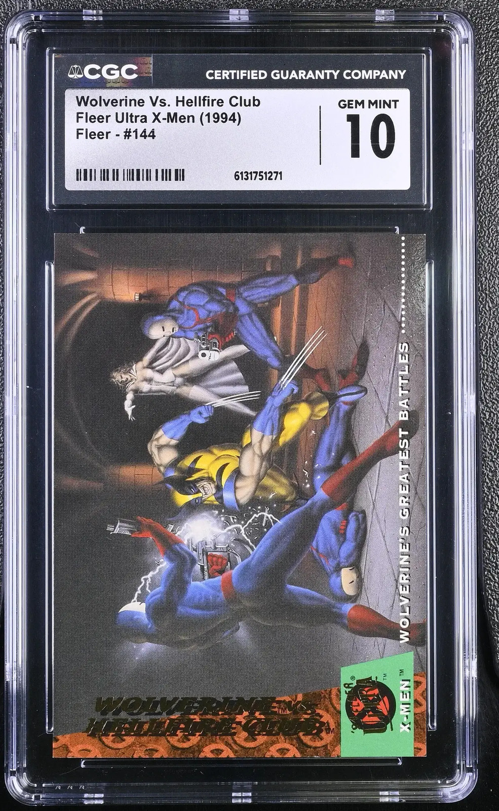 1994 Fleer Ultra X-Men Wolverine Vs. Hellfire Club #144 CGC 10