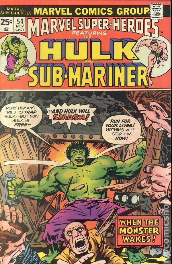Marvel Super Heroes #54 VG+ 4.5 1975 Immagine Stock Basso Grado