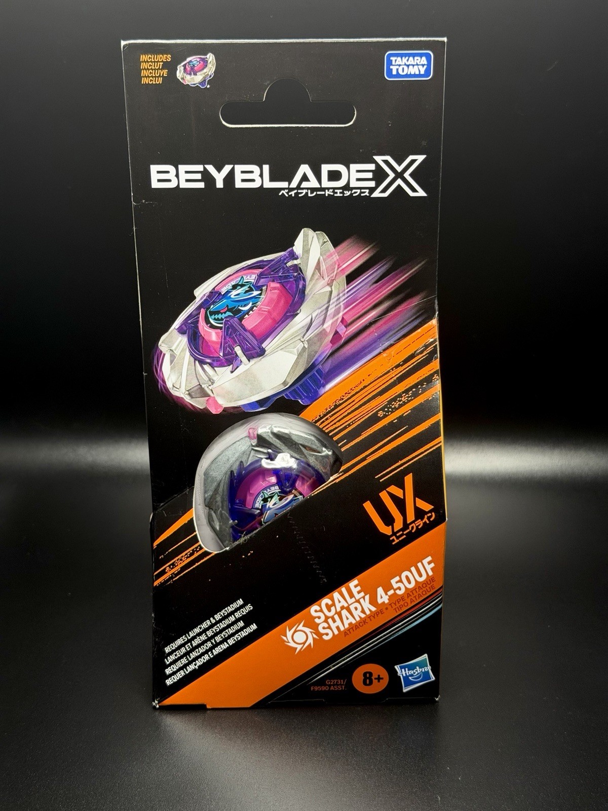 Scale Shark 4-50UF UX Takara TOMY Beyblade X 8+ Hasbro with Free Random Ratchet