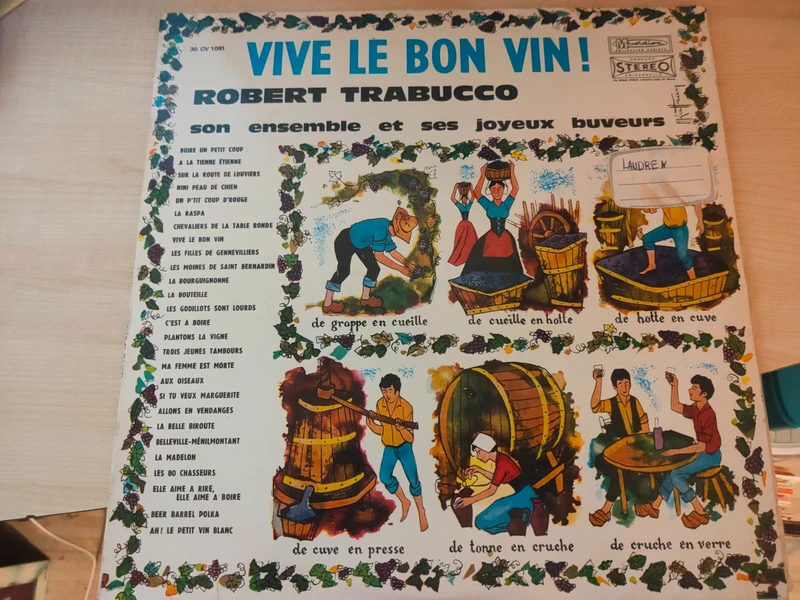 Robert Trabucco, Son Ensemble Et Ses Joyeux Buveurs – Vive Le Bon Vin - Vinyle 33 tours