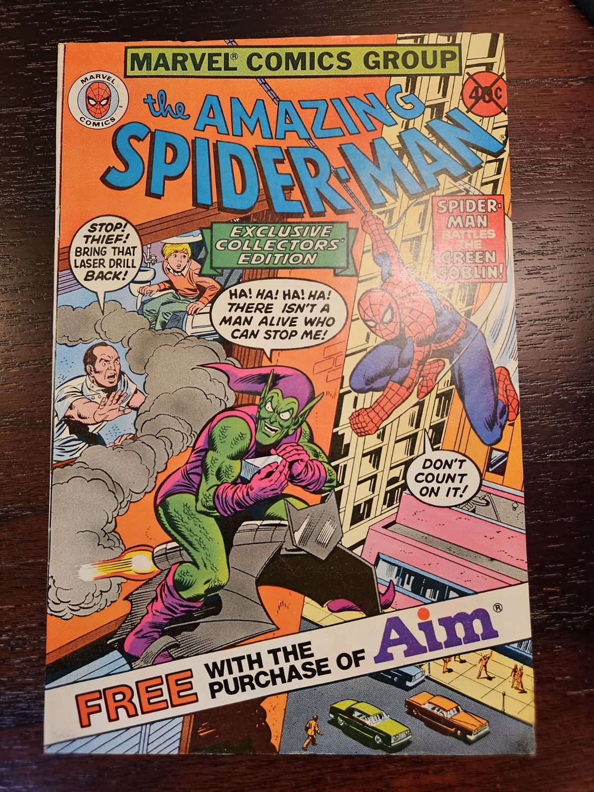Amazing SPIDER-MAN Aim Toothpaste Giveaway #1 Marvel 1980 VERY FINE Green Goblin