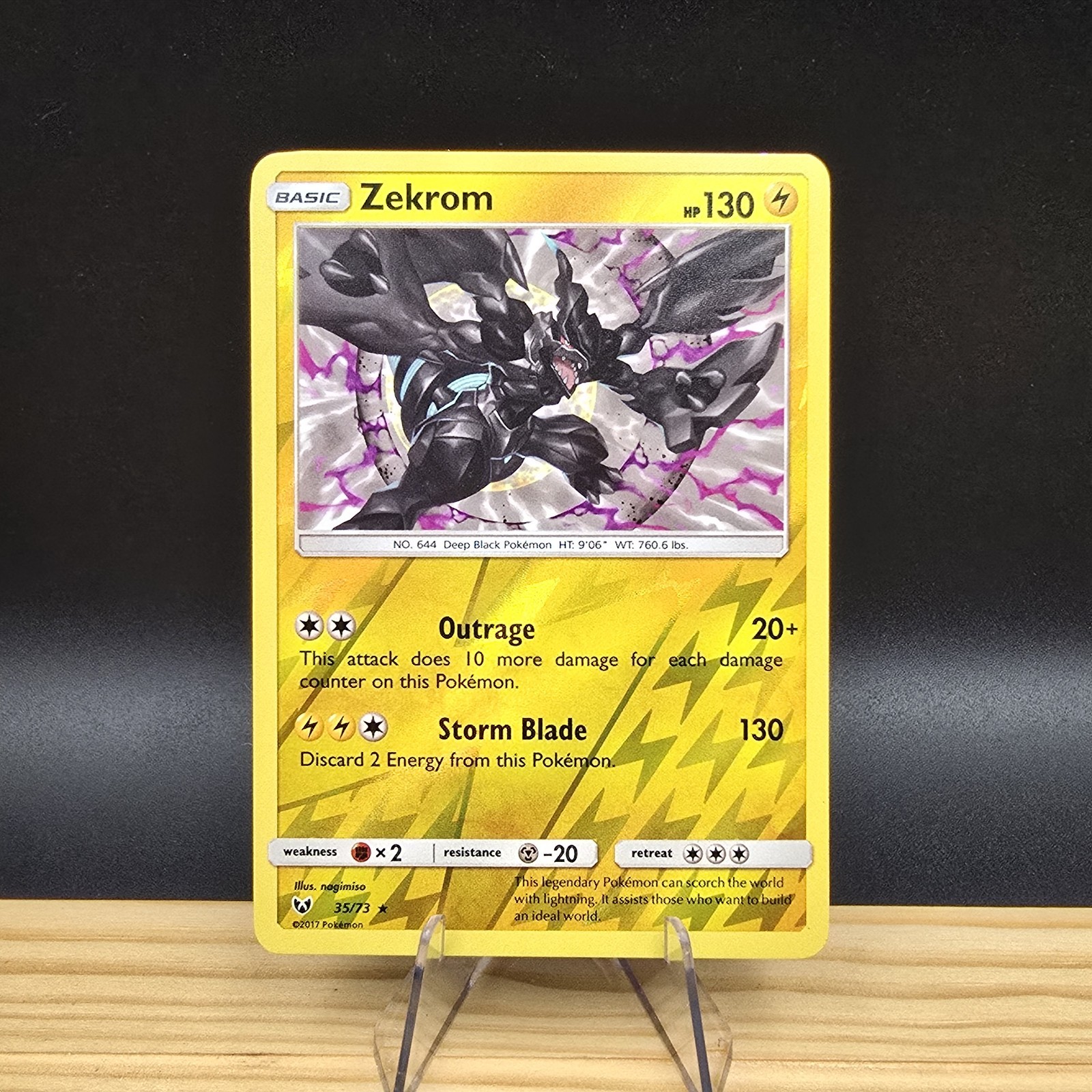 Zekrom 35/73 Raro Shining Legends Pokemon Reverse Holo quasi nuovo