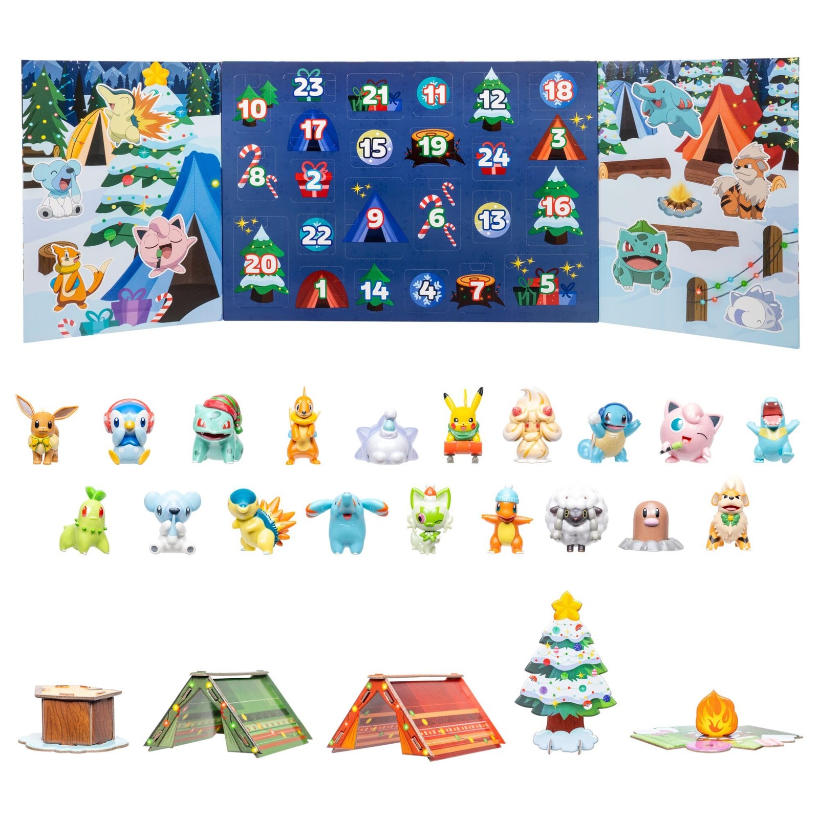 Jazwares Pokemon Calendario 2026 - 19 Figurine Battaglia 2 Pollici 5 Accessori PKW5262
