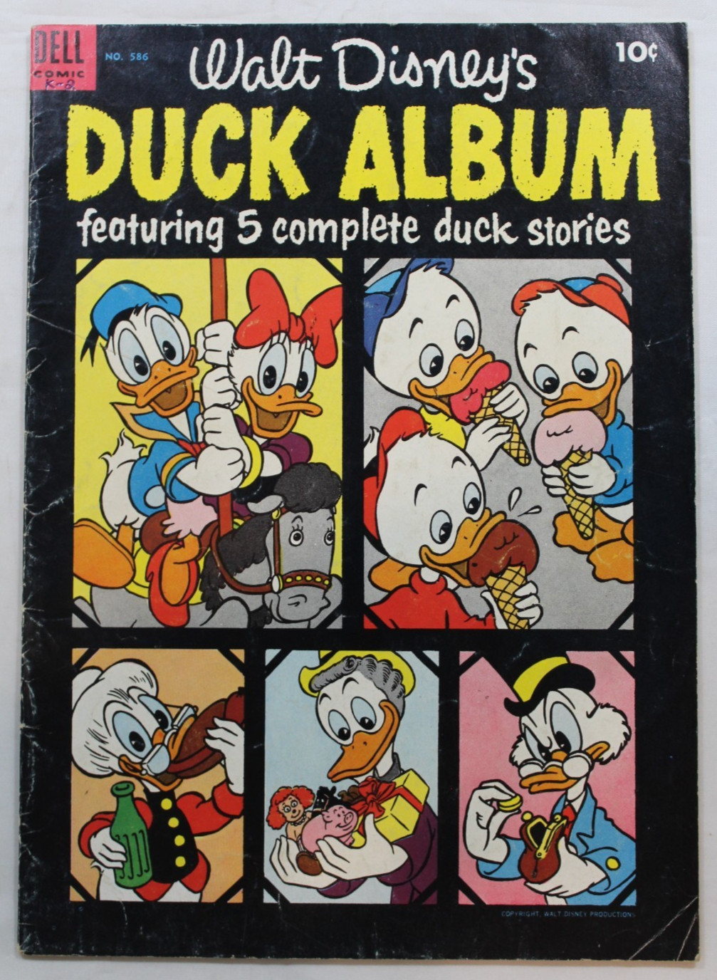 Album Paperino di Walt Disney fumetti quattro colori #586 Dell Pub 1954 ottime condizioni/VG