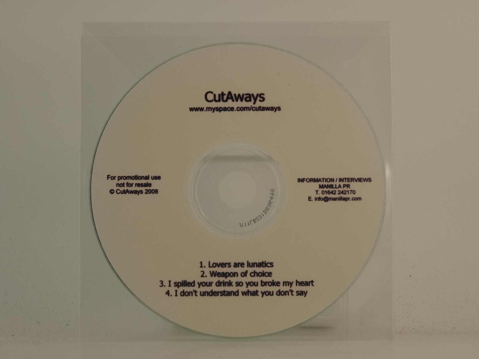 CUTAWAYS LOVERS ARE LUNATICS (H1) 4 Track Promo CD Single including Plastic Slee