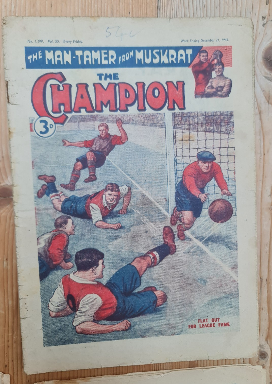 The Champion No.1299 | 21 Dec 1946 | Football Goal Cover | League Fame