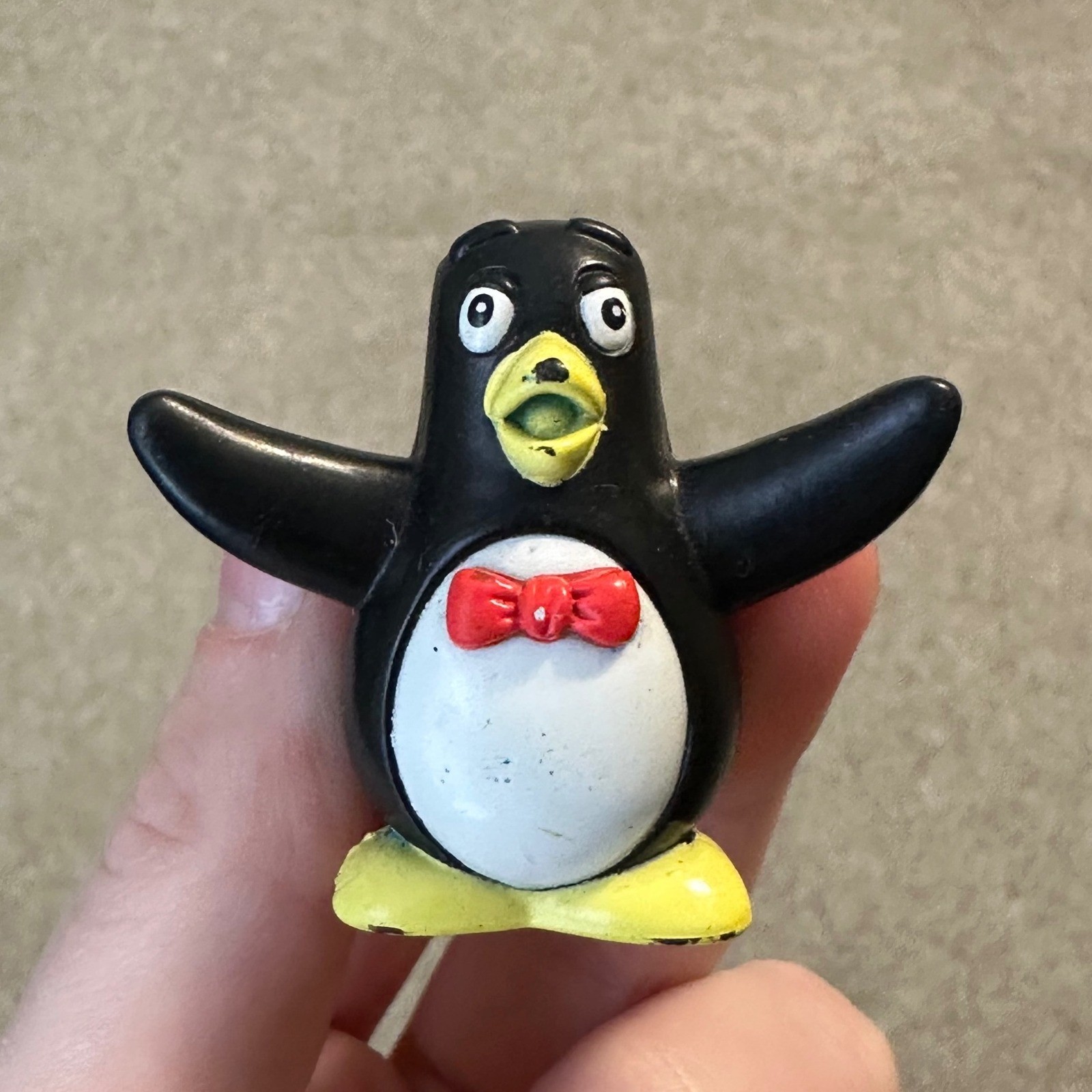Vintage Wheezy Penguin Pixar Toy Story Figure Small Collectible Toy Red Bow Tie
