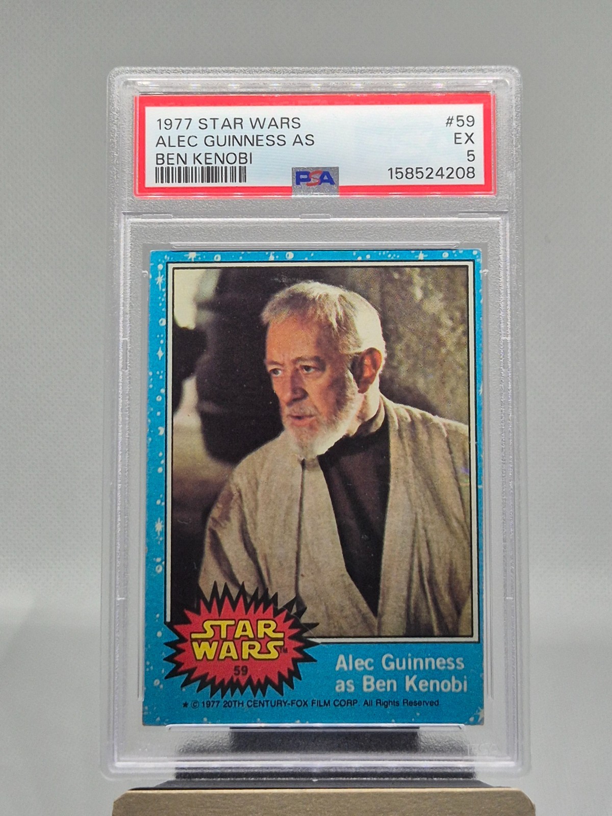 1977 Topps Star Wars Alec Guinness as Ben Obi Wan Kenobi #59 PSA 5 EX Card Blue