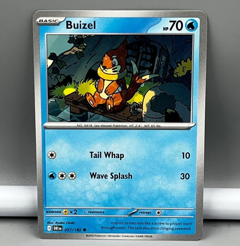 2025 Pokemon Trading Card Basic Buizel 70hp 052/182