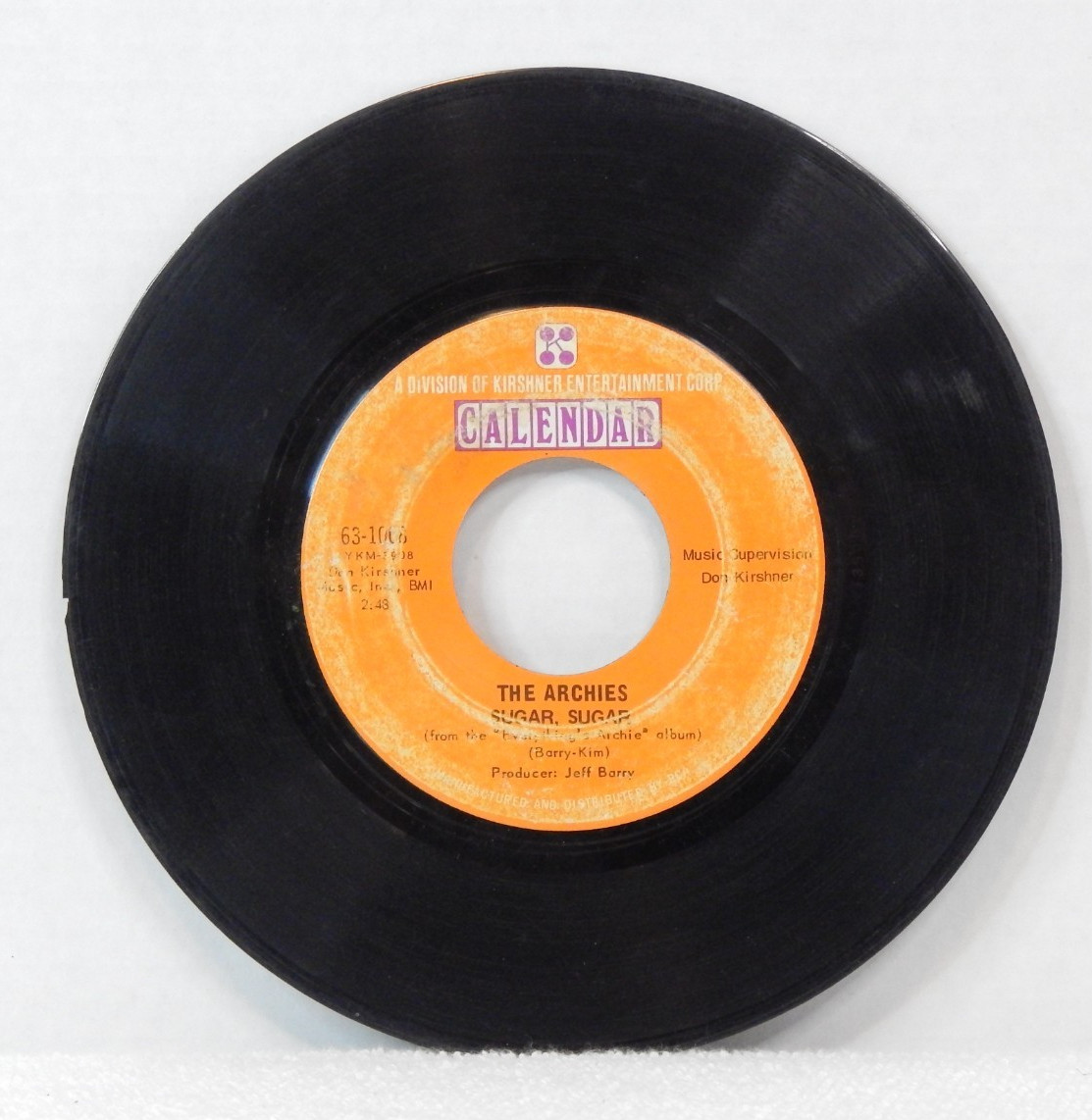 The Archies – Sugar, Sugar / Melody Hill - 1969 Calendar Pop 45 RPM 7" VTG 45