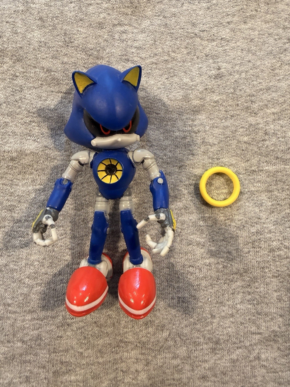 Modellino giocattolo Jakks Pacific Sonic The Hedgehog 4" Metal Sonic & Gold Ring