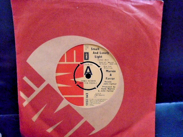 MARVIN & FARRAR " SMALL AND LONELY LIGHT " Or. UK EMI DEMO   EX+ COND.IN Or. SL.