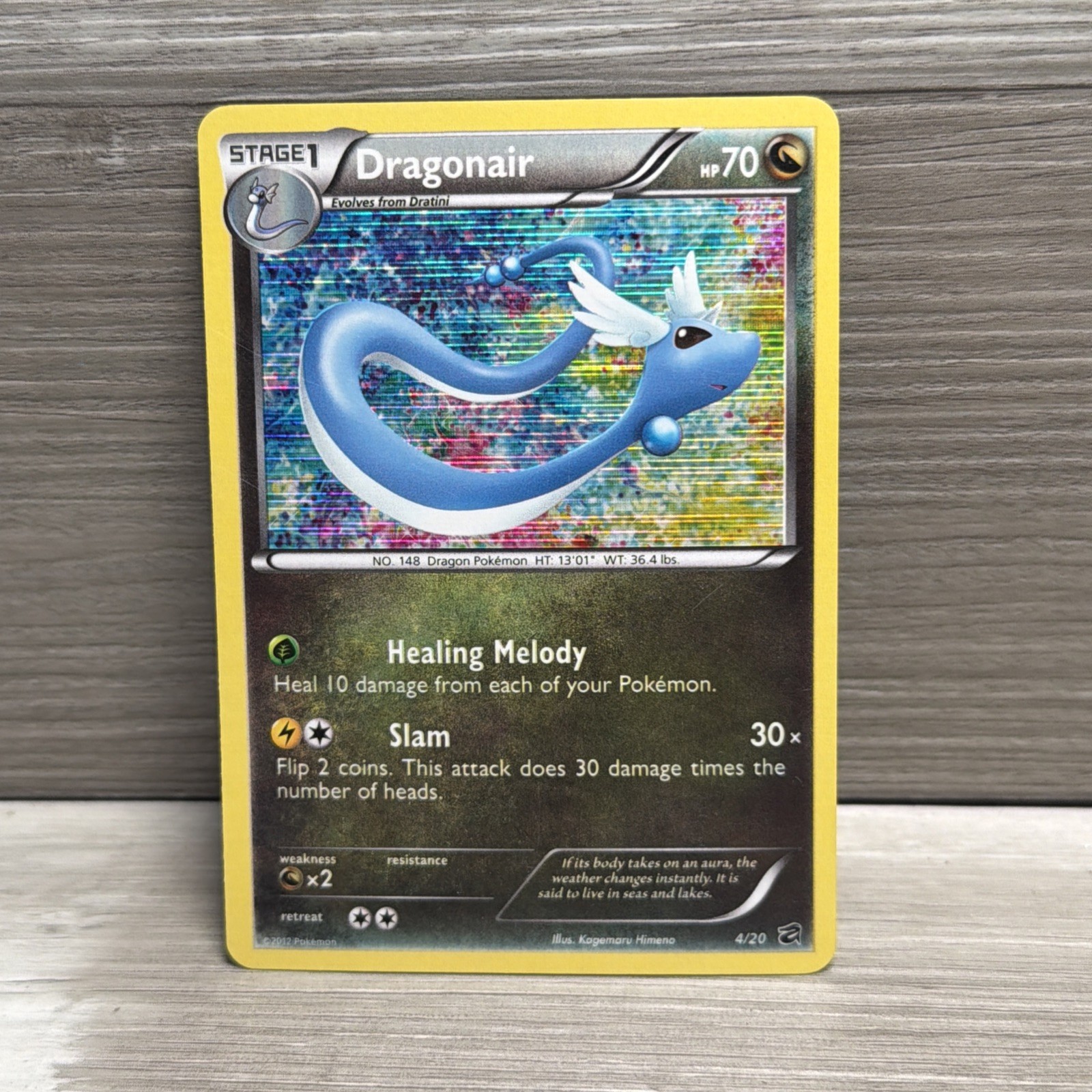 Pokemon Dragonair 4/20 Dragon Vault Holo leggermente giocato 2012