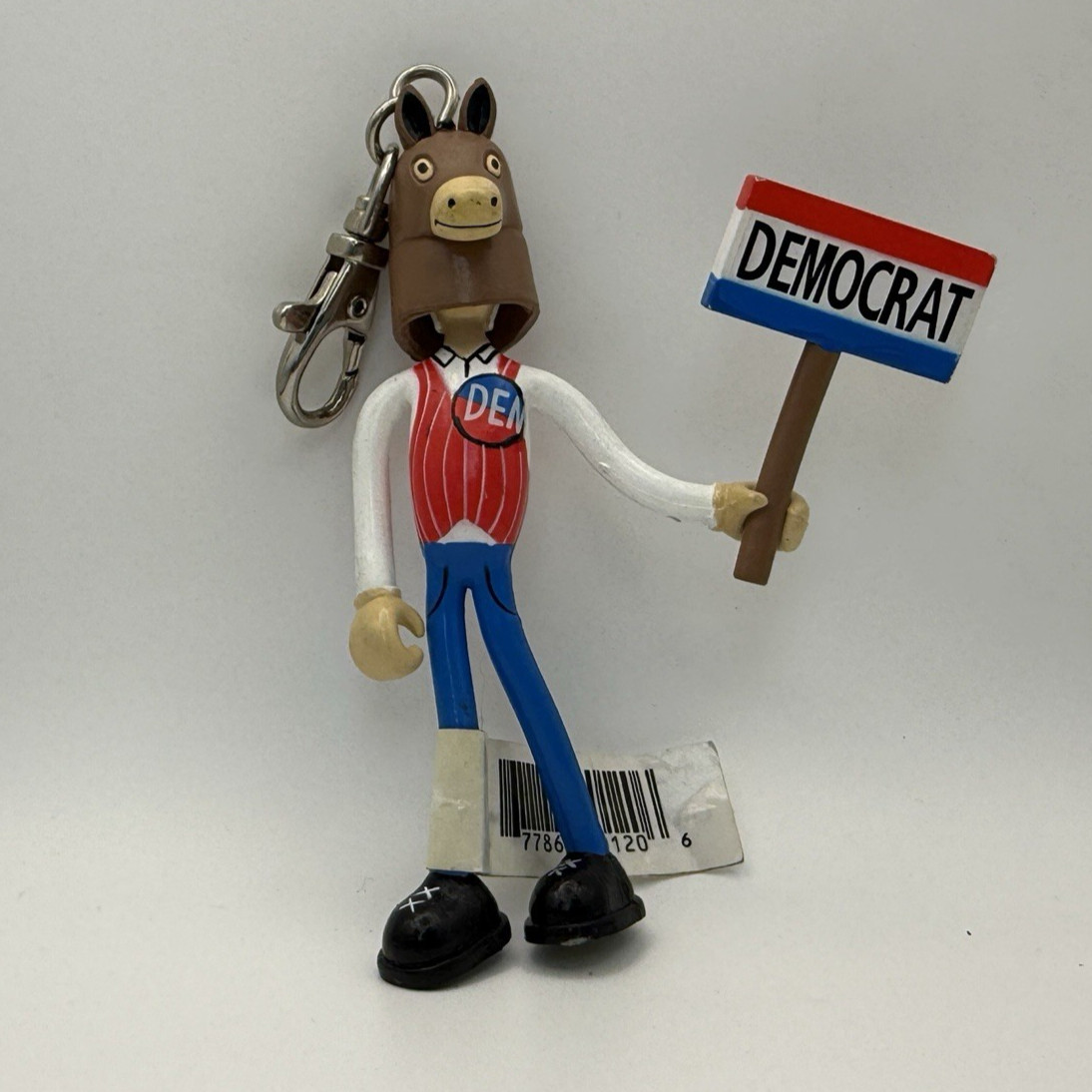 NUOVO portachiavi figura politica democratica GOP posabile bambino Galaxy Bendos RARO!