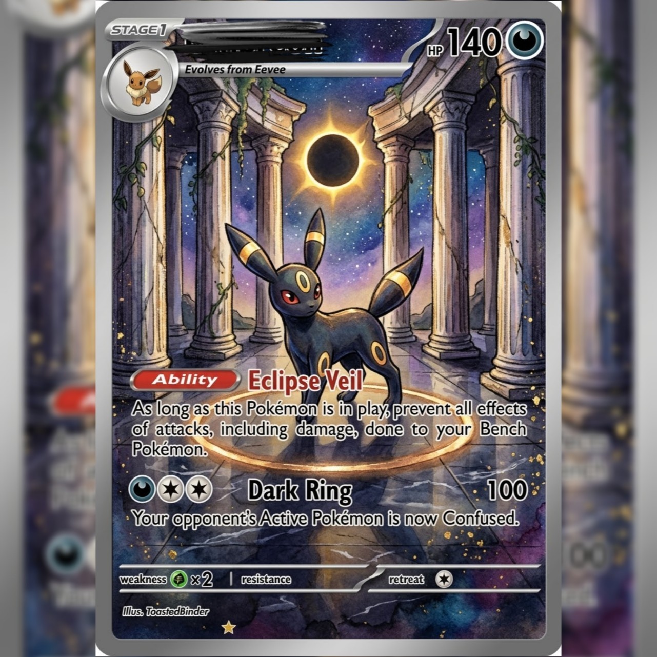 Nightveil Eclipse Veil Holographic Art Card – Original Artwork