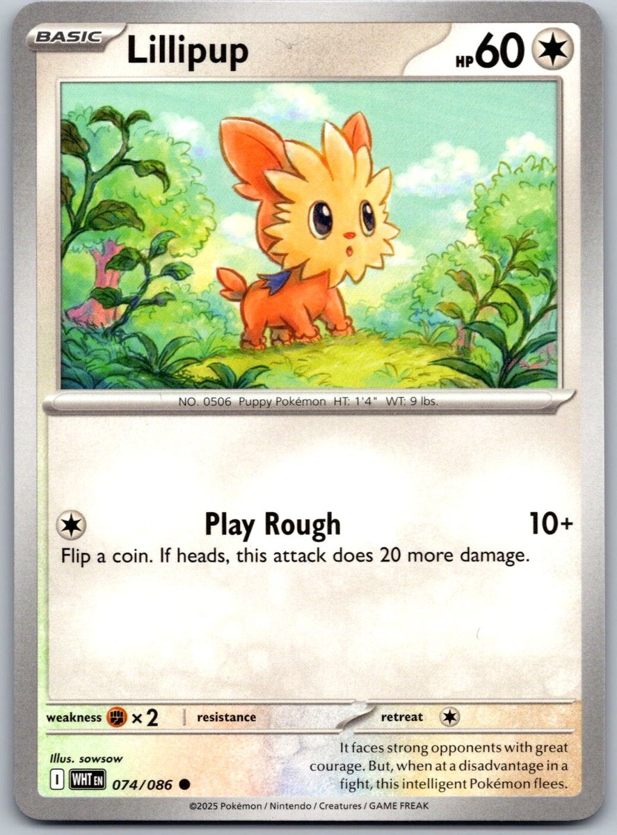 Lillipup 074/086 Pokemon Svasato Bianco Comune Quasi Nuovo