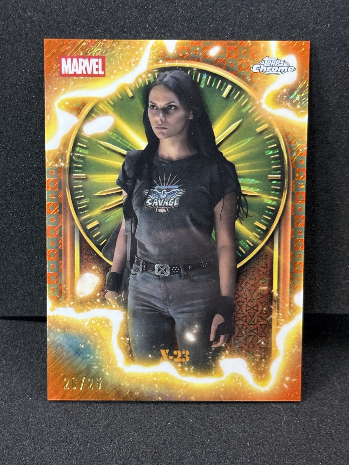 2025 Topps Marvel Studios Chrome X-23 Dafne Keen TVA Pruning TVA-23 Orange 20/25