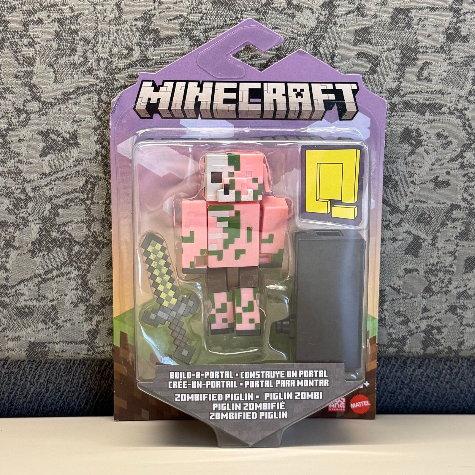 Minecraft Build-A-Portal Zombified Piglin 3,25" Figura con Spada NUOVO