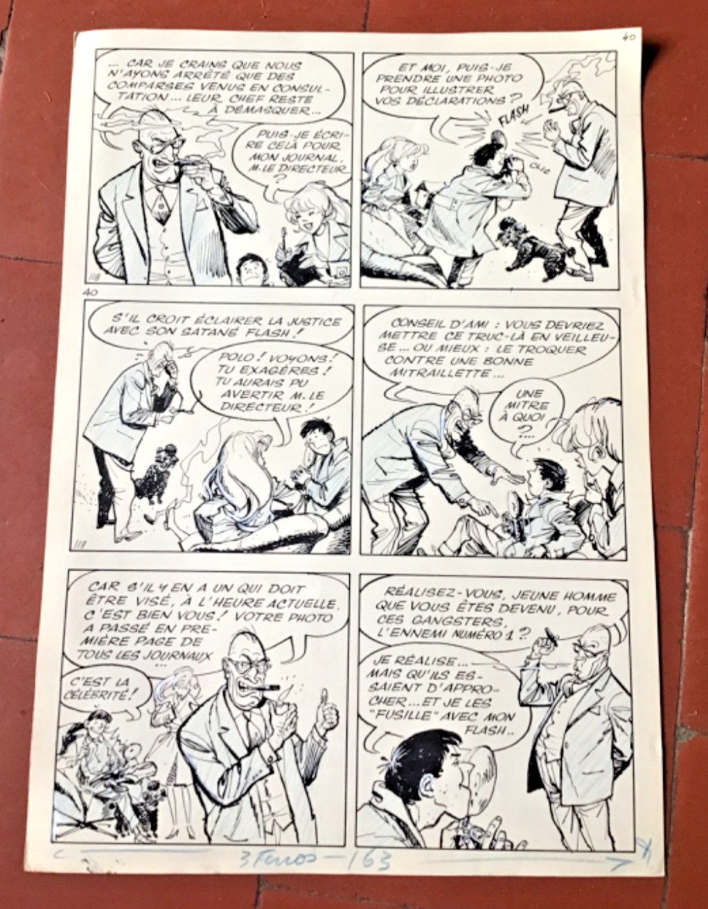GLOESNER. Cri-Cri Reporter. Planche 40 publiée dans Nano et Nanette. 25 x 35,5