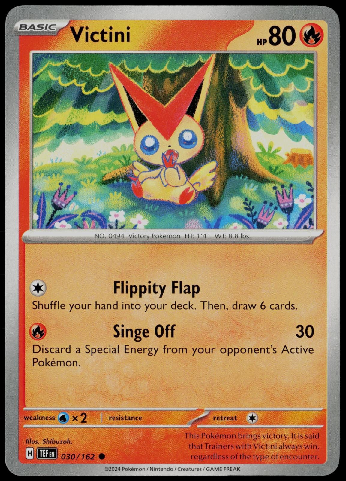 Victini 030/162 Common Temporal Forces Pokemon Card NM