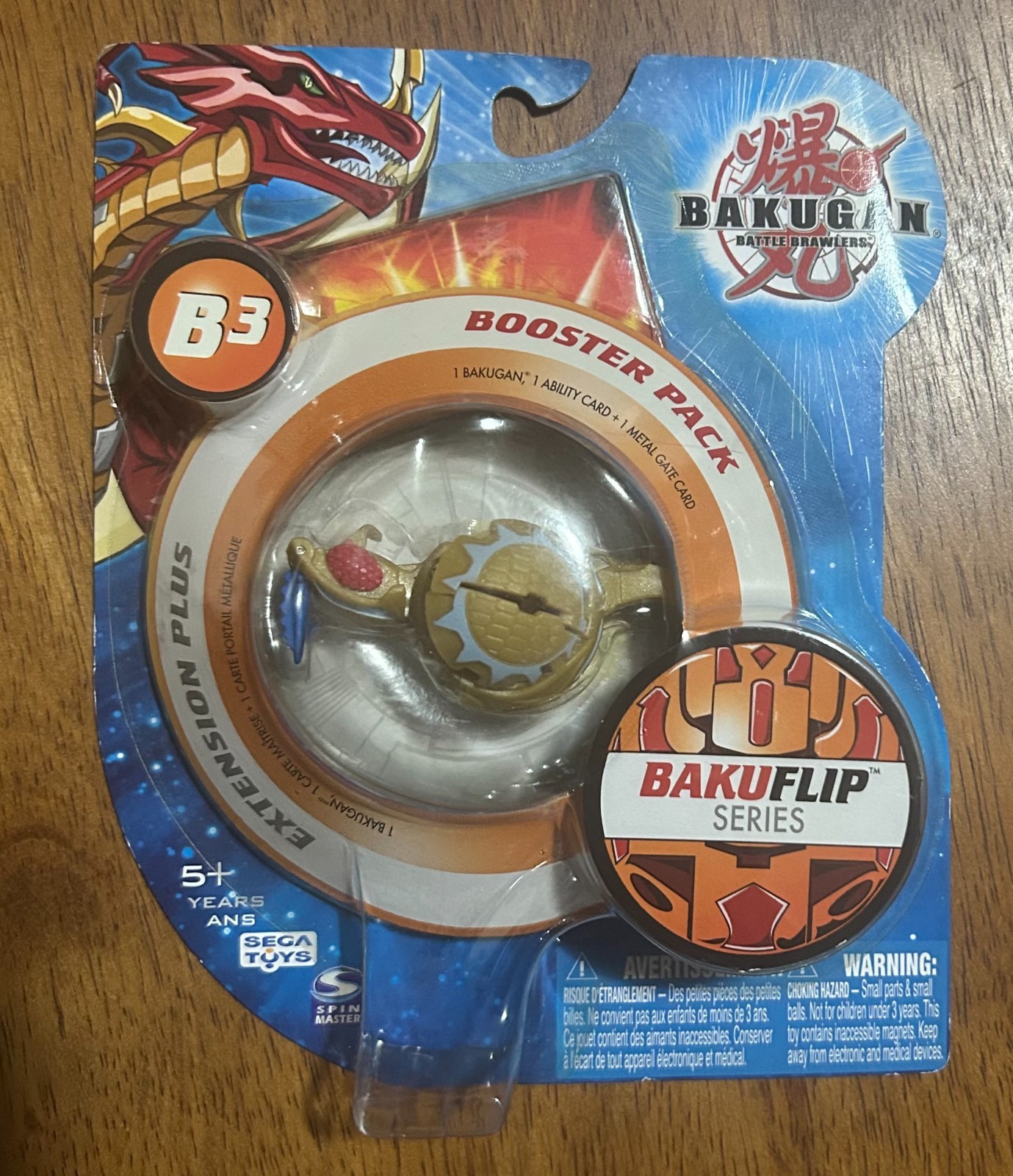 BAKUGAN Extension Plus B3 Booster Baku Flip BROWN + 1 ABILITY CARD NEW