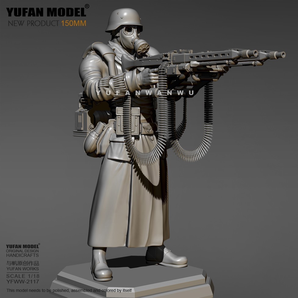 Unassembled 150MM Resin 1945 Empire Reaper WWII Soldier 211 # white model  kit