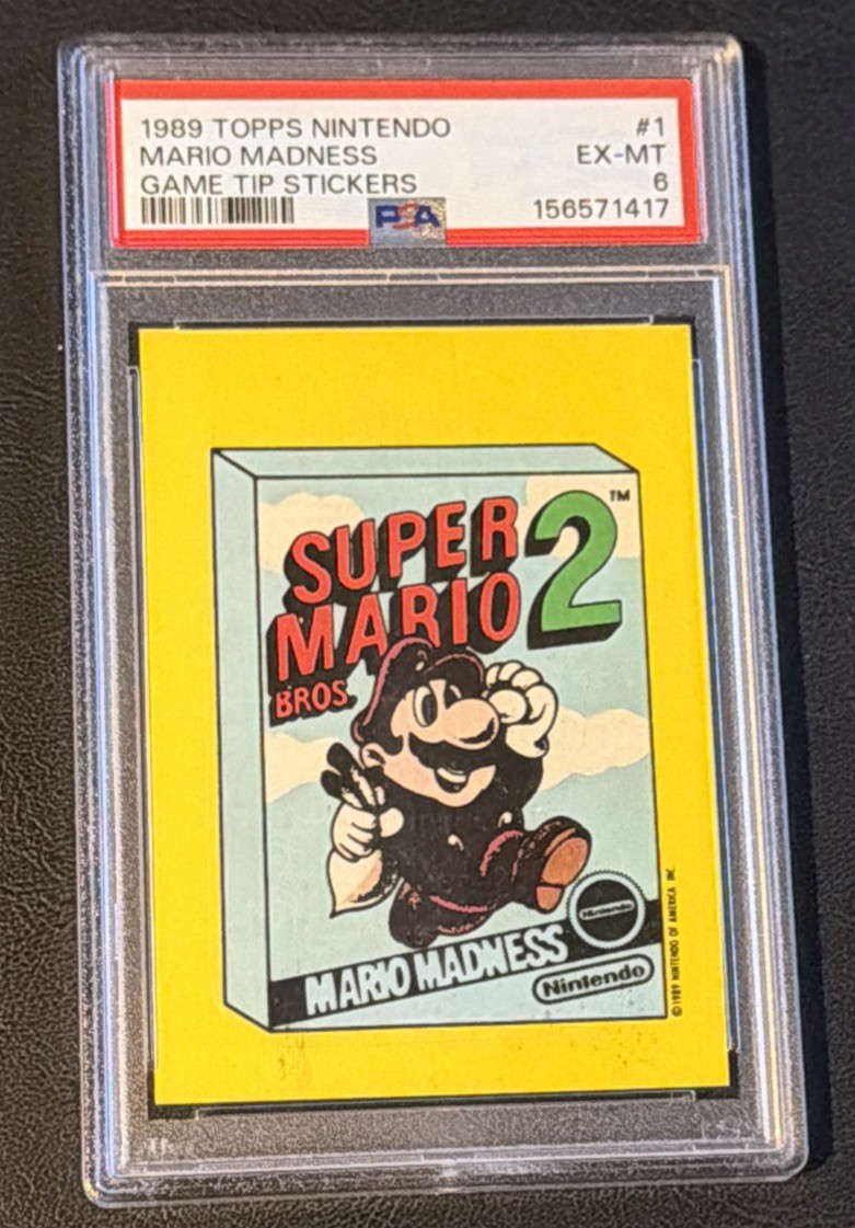 Topps Nintendo 1989 Game Tip Stickers Mario Madness #1 PSA 6