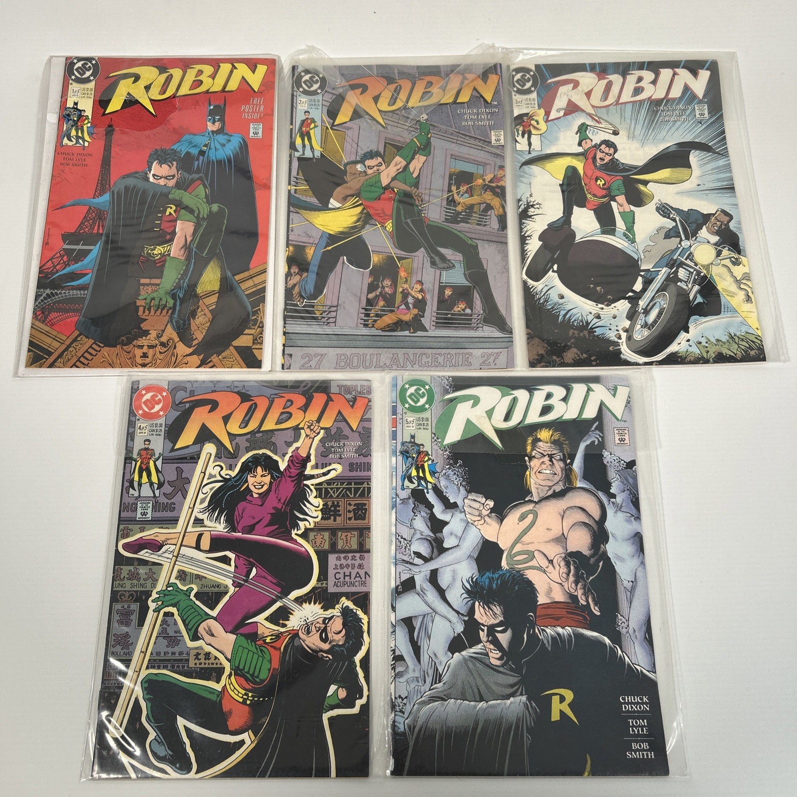 DC Comics Robin 1991 Mini-Series Issues 1 2 3 4 5 Complete Set Poster Included