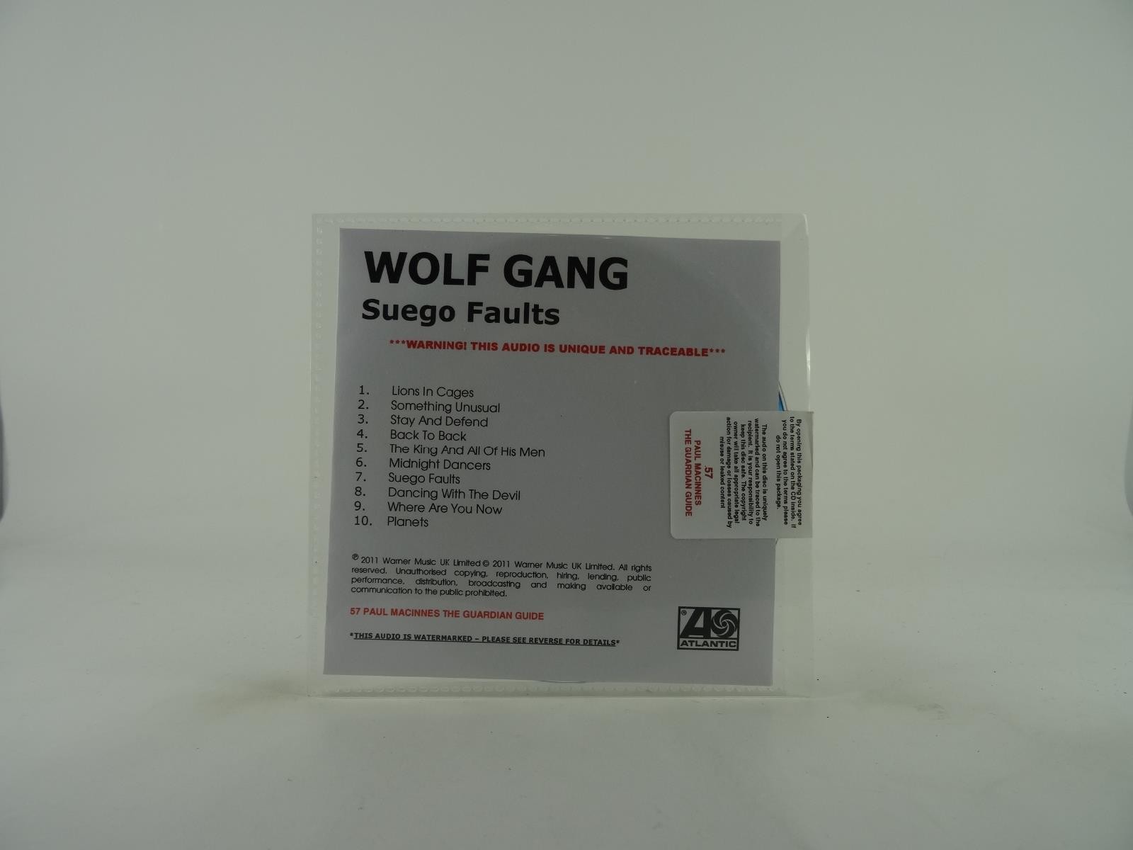 WOLF GANG SUEGO FAULTS (249) 10 Track Promo CD Album including White Sleeve ATLA
