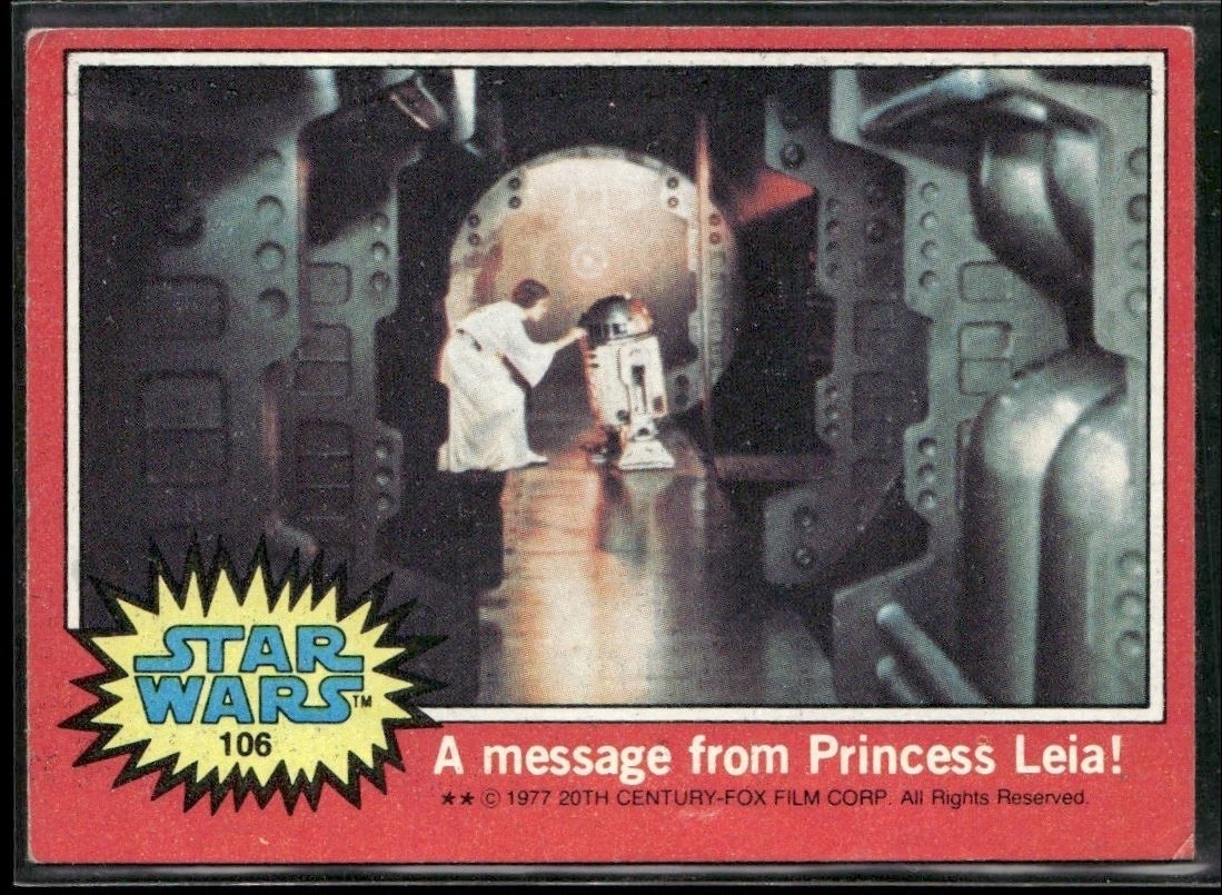 1977 Topps Star Wars Serie 2 Principessa Leia Un messaggio dalla Principessa Leia #106 VG