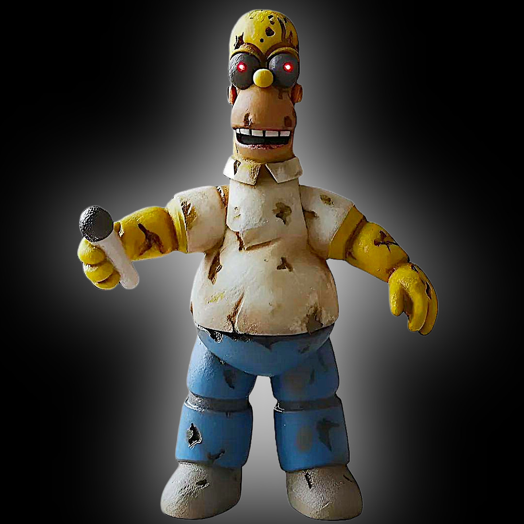 Homer Simpson Freddy Fazbear Figure FNAF Parody THE SIMPSONS Made In Mexico