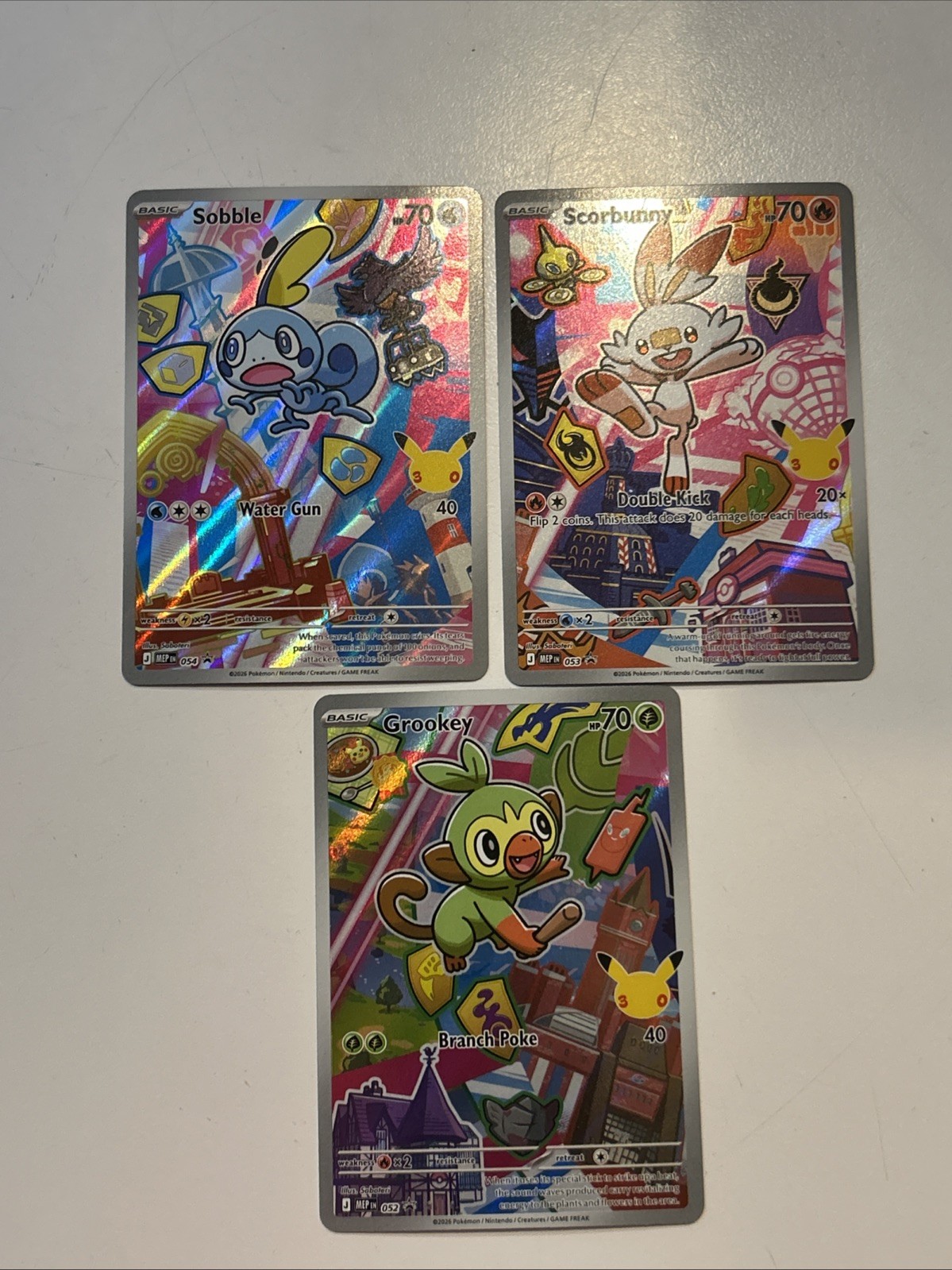 Primo Partner Illustrazione Serie 2 Galar Grookey 052, Scorbunny 053, Sobble 05