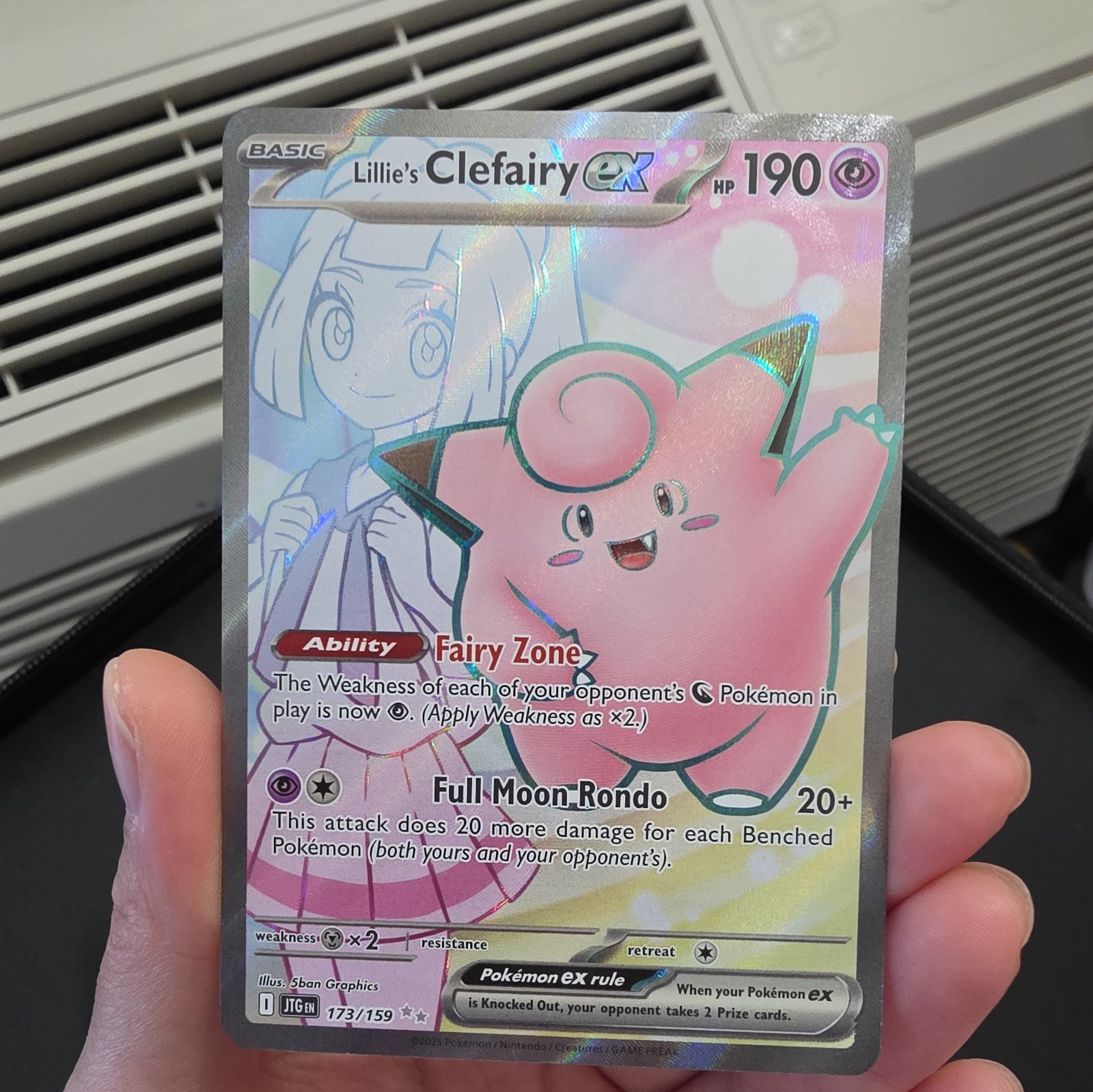 Carta Pokemon TCG Lillie's Clefairy ex 173/159 Ultra Rara Viaggio Insieme NM