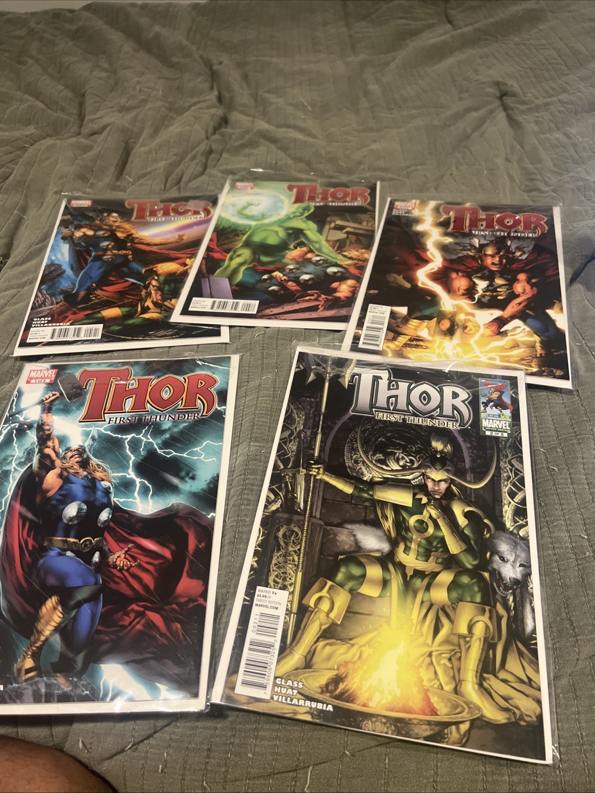 Lotto set completo Thor First Thunder #1 2 3 4 5 (1-5) funzionante • 2010 Marvel