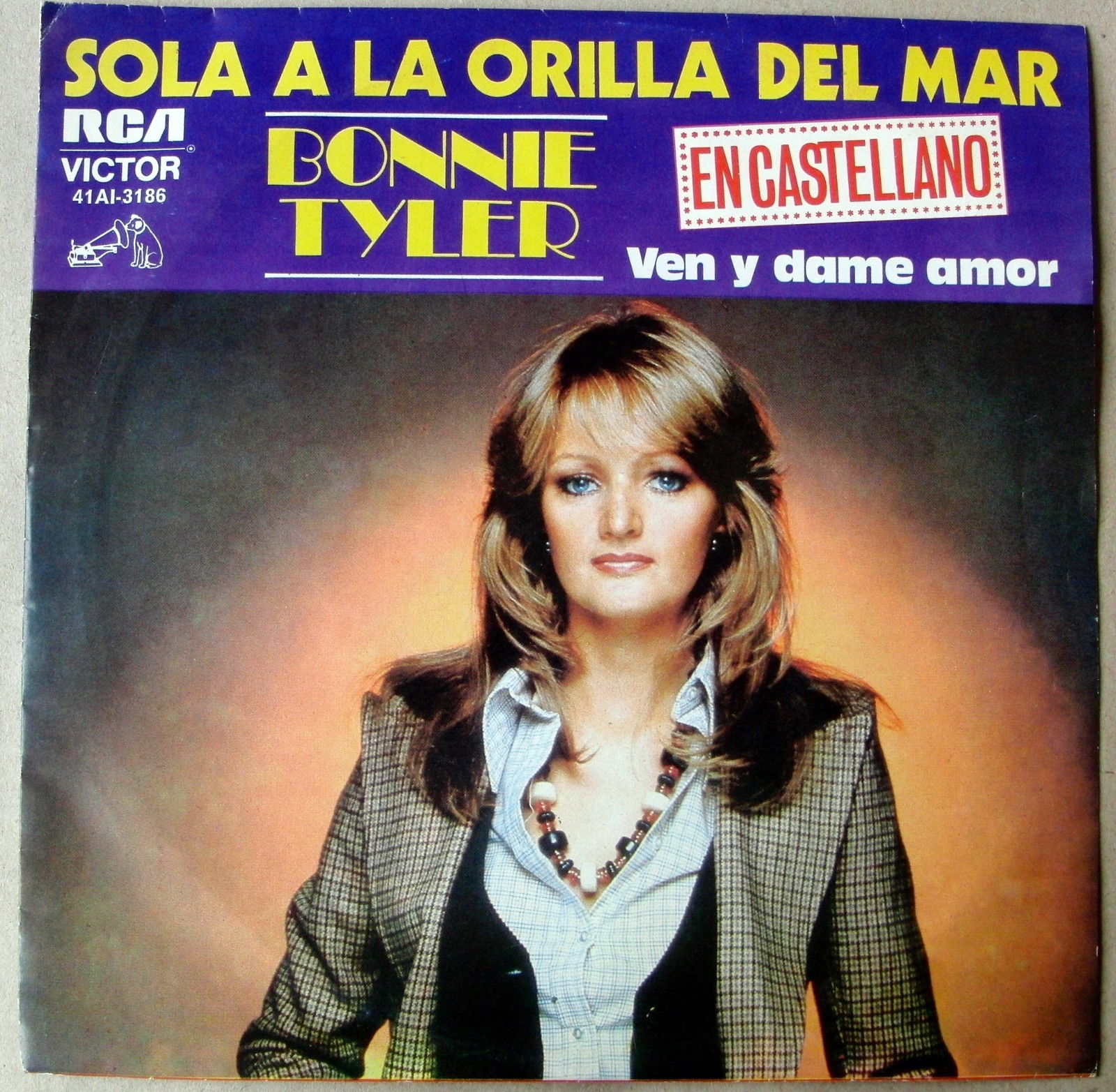 BONNIE TYLER 45 PROMO Sittin' On The Edge SUNG IN SPANISH Argentina PS 7"