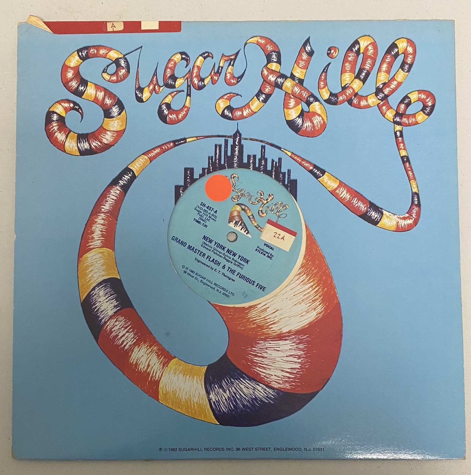 Grandmaster Flash & The Furious Five New York New York 1983 12” Vinyl Single