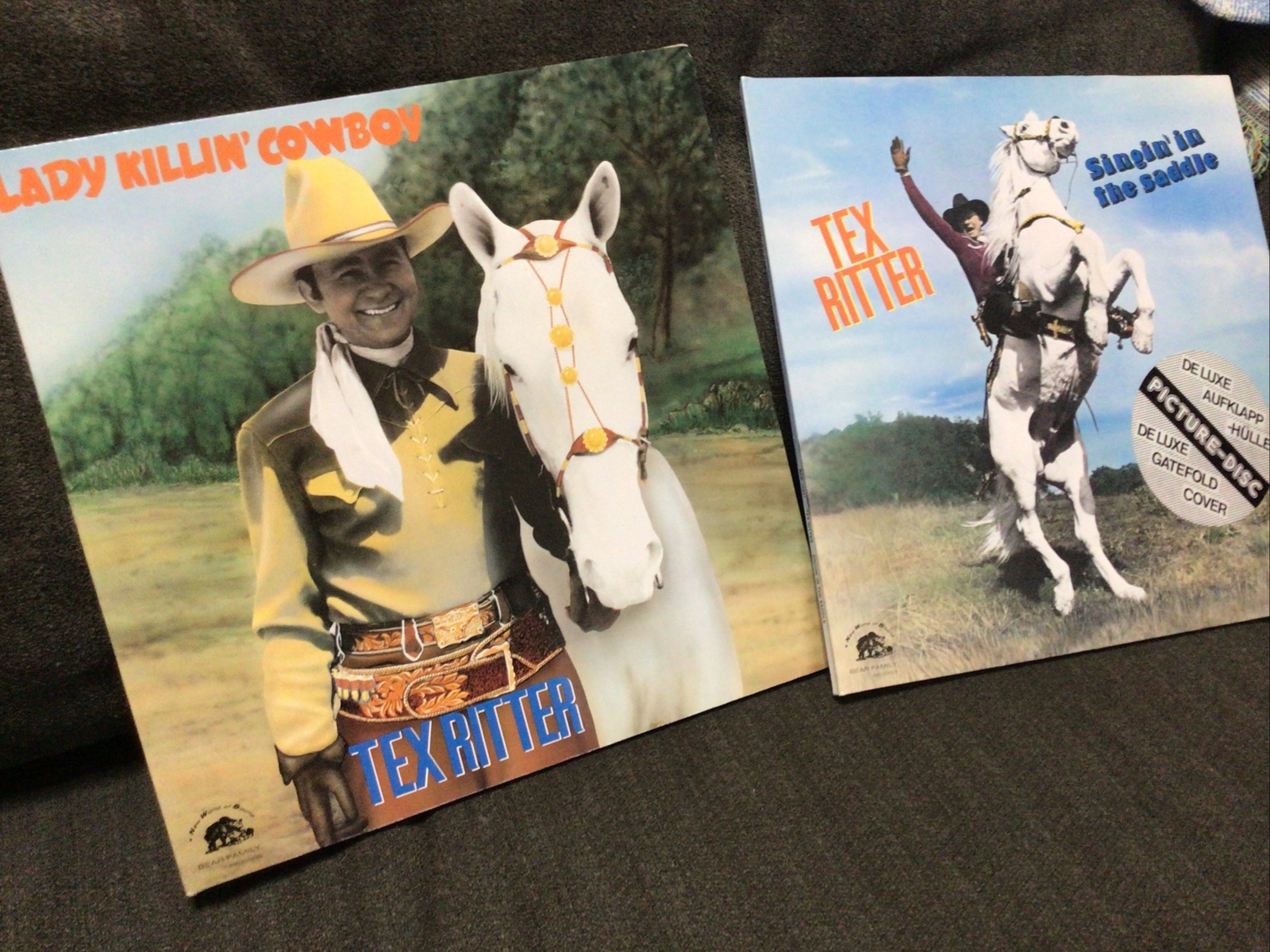 TEX RITTER LADY KILLIN' COWBOY PIC DISC + Singing In The Saddle BEAR FAMILY Lot