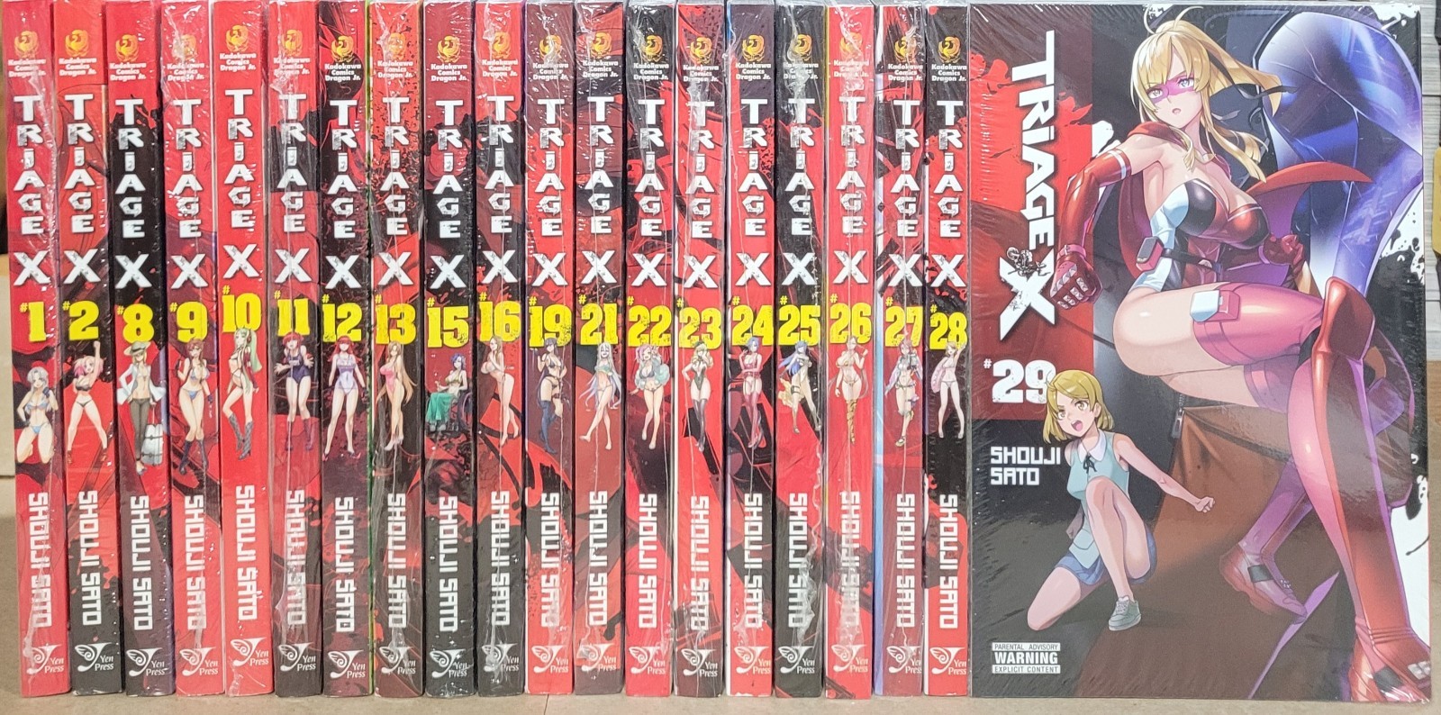 Triage X Manga Lotto Inglese Vol 1-2,8-13,15-16,19,21-29 Yen Press Nuovo Sigillato 
