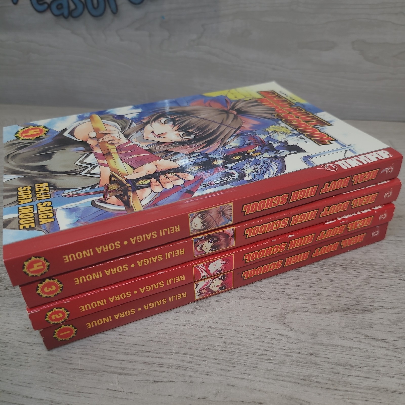 Lotto libri Real Bout High School Samurai Girl 1-4 Tokyopop inglese usati in ottime condizioni