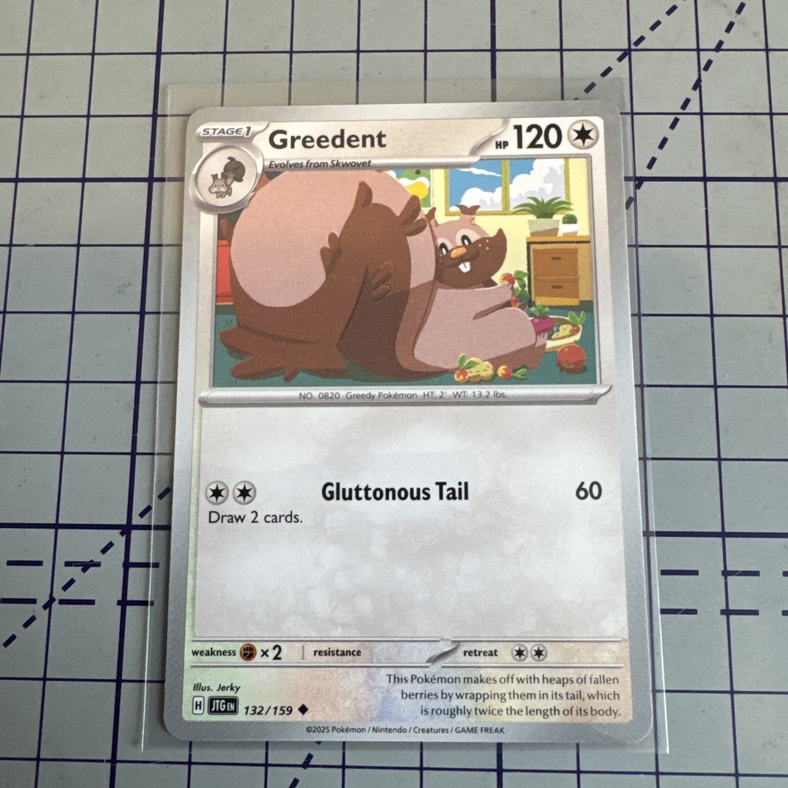 Greedent Pokemon TCG Journey Together Card 132 Uncommon Stage 1