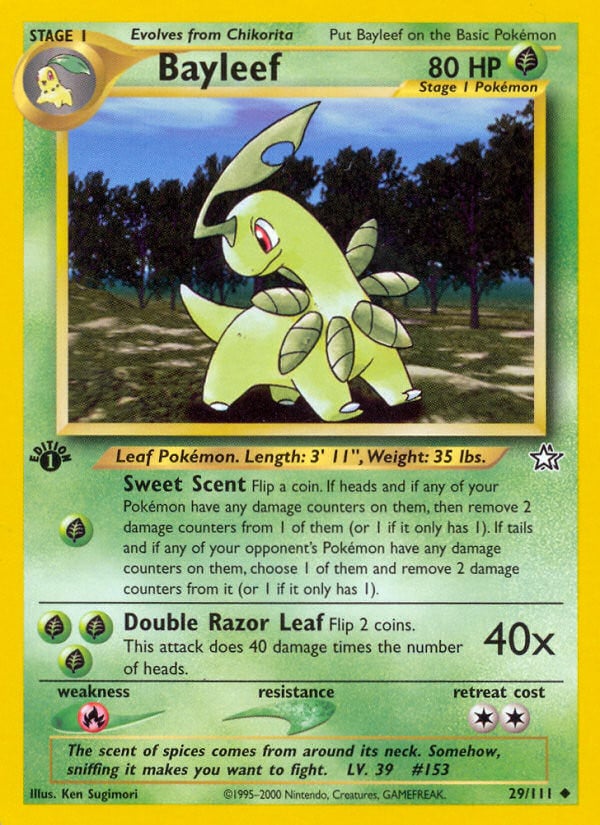 Bayleef - Neo Genesis 29 - NM - Spanish - Pokemon TCG