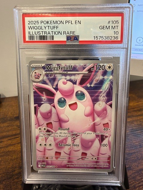 2025 Pokemon Phantasmal Flames Wigglytuff Illustration Rare 105/94 PSA GEM MT10