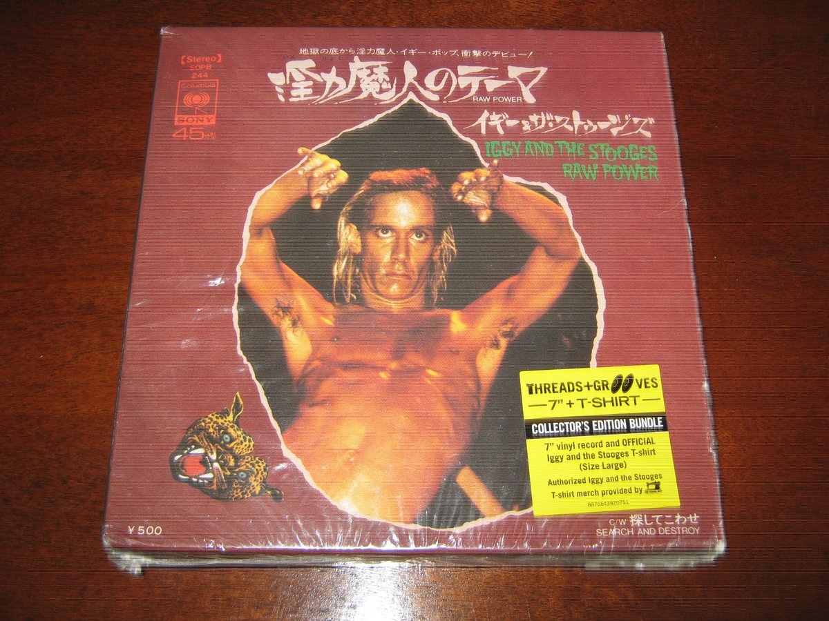 Iggy and the Stooges Raw Power Japanese 7" w/T-Shirt(L) Box Set NEW!