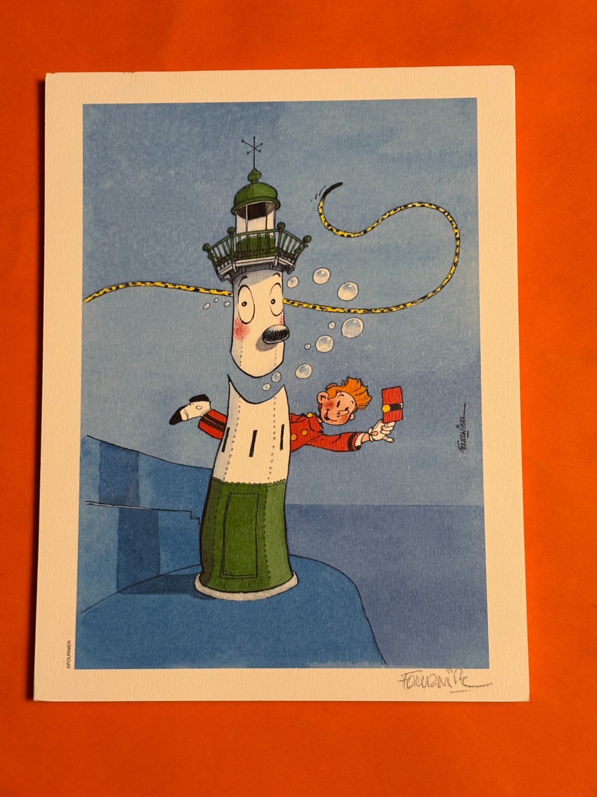 FOURNIER  EX LIBRIS SIGNE SPIROU  19 X 25 TONNERRE DE BULLES  NEUF