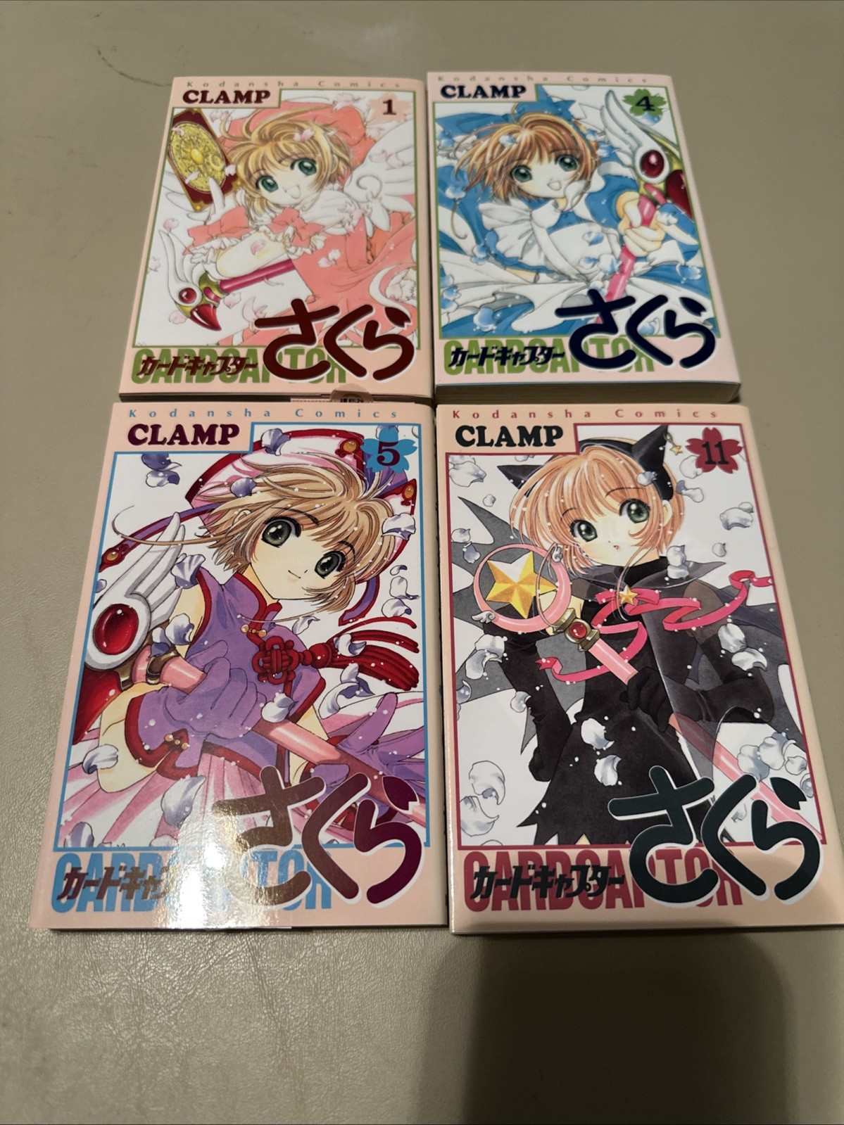 Card Captor Sakura manga giapponese vol. 1, 4, 5 e 11