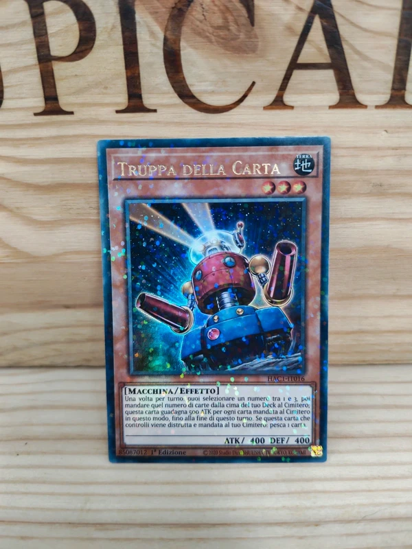 Carta Yu Gi Oh Truppa della Carta Ultra Rara Swirl prima edizione hac1-it016