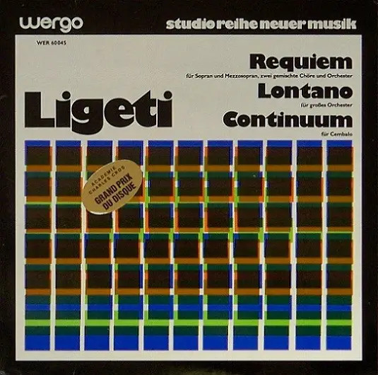 György Ligeti Requiem / Lontano / Continuum NEAR MINT Wergo Vinyl LP
