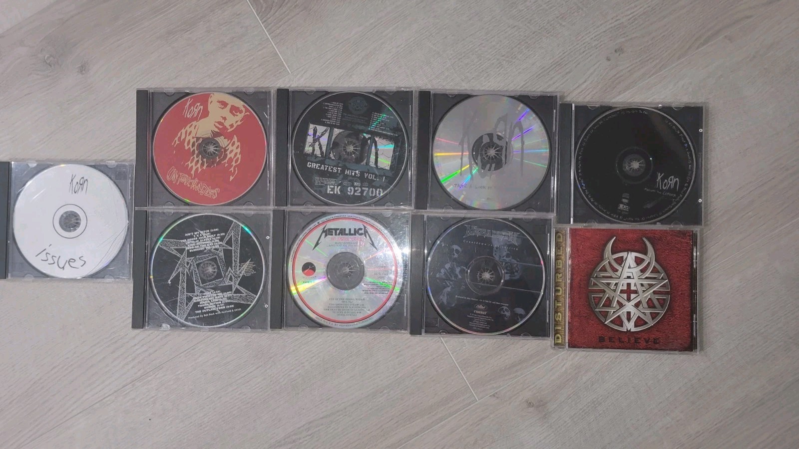 CD Lot KORN Metallica Megadeth Discs Only Disturbed